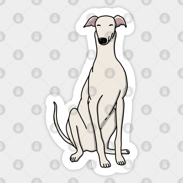 Cute White Greyhound Sticker by Luna Illustration